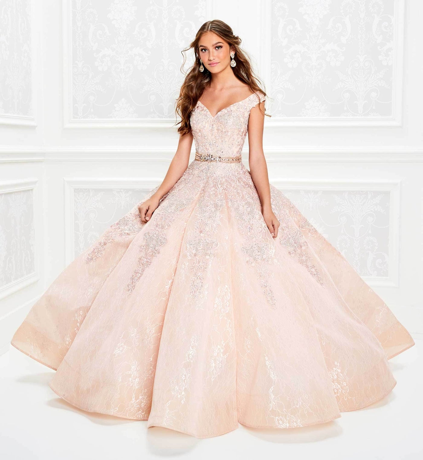 Princesa by Ariana Vara PR11921 - Off-Shoulder Lace Ball Gown Quinceanera Dresses