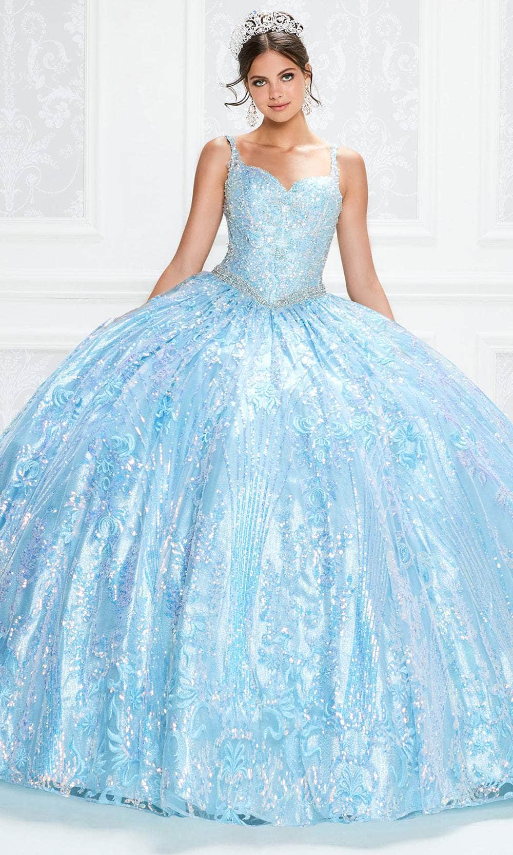 Princesa by Ariana Vara PR12009 - Lace V-Neck Ball Gown Quinceanera Dresses