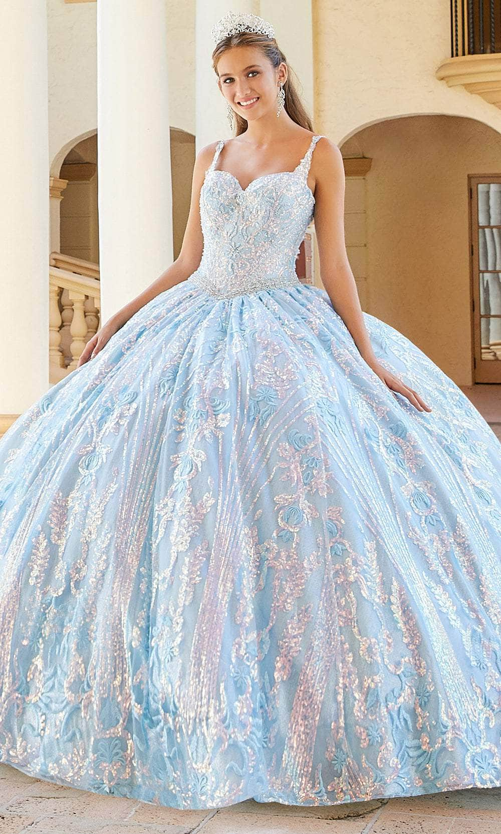 Princesa by Ariana Vara PR12009 - Lace V-Neck Ball Gown Quinceanera Dresses