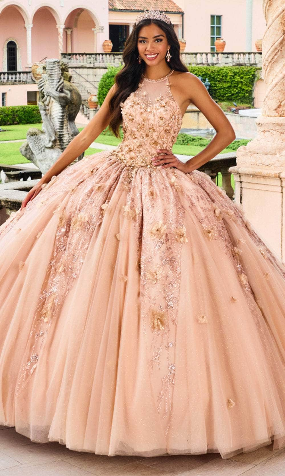 Princesa by Ariana Vara PR12262 - Halter Floral Embellished Ballgown Quinceanera Dresses