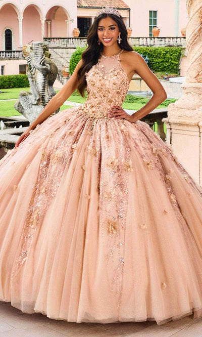 Princesa by Ariana Vara PR12262 - Halter Floral Embellished Ballgown Quinceanera Dresses