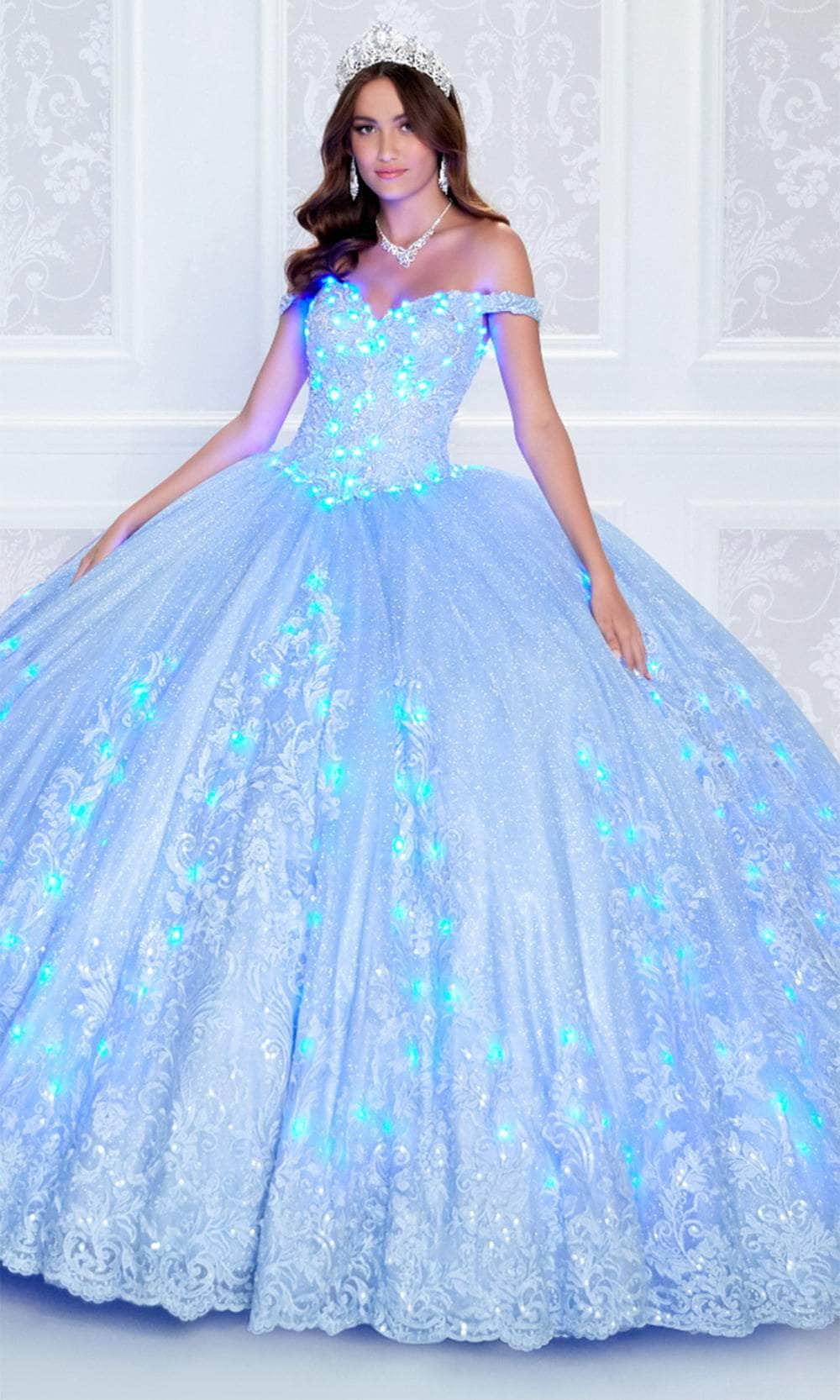 Princesa by Ariana Vara PR12264 - Ultra-Glamorous Quinceañera Ball Gown Quinceanera Dresses / 00  Lt.Blue