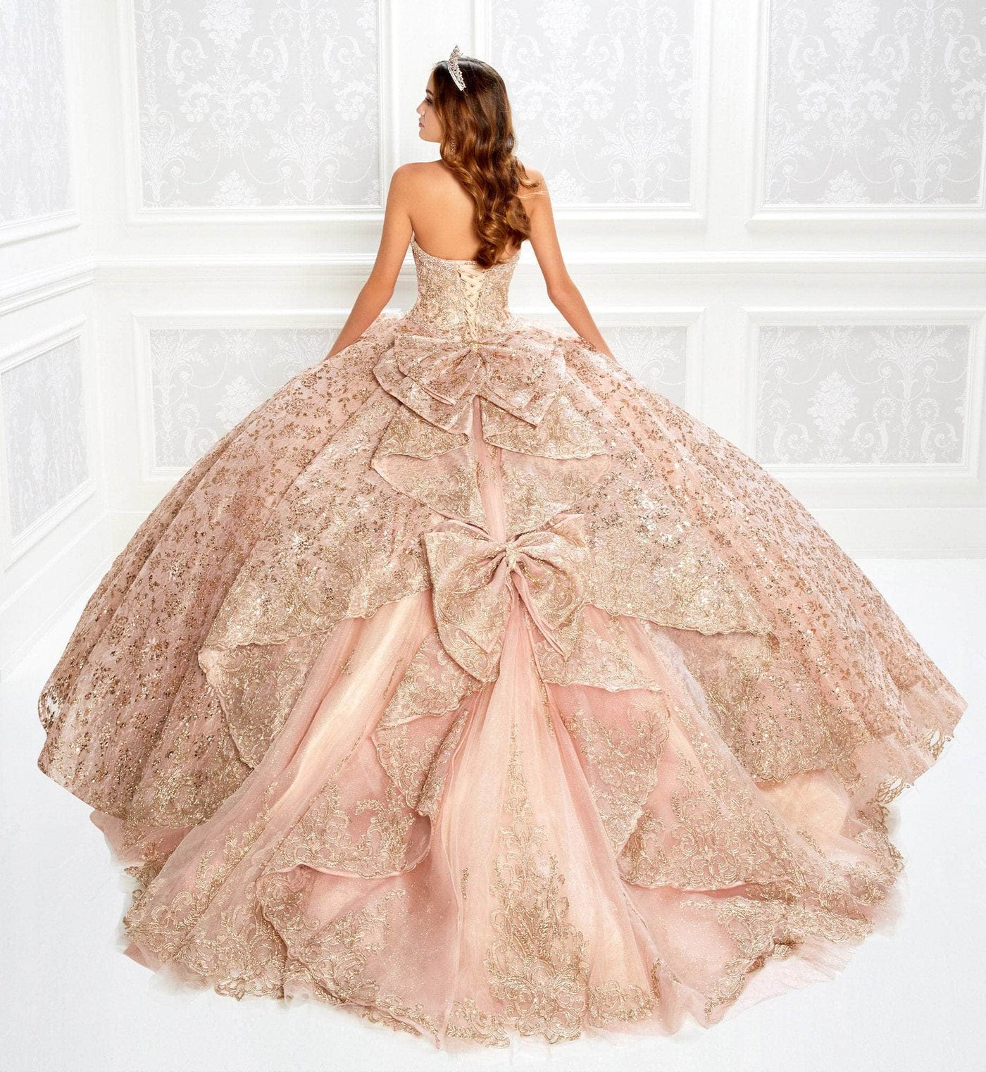 Princesa by Ariana Vara PR22022 - Strapless Lace Quinceañera Gown Quinceanera Dresses