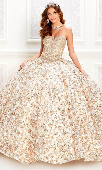 Princesa by Ariana Vara PR22022 - Strapless Lace Quinceañera Gown Quinceanera Dresses