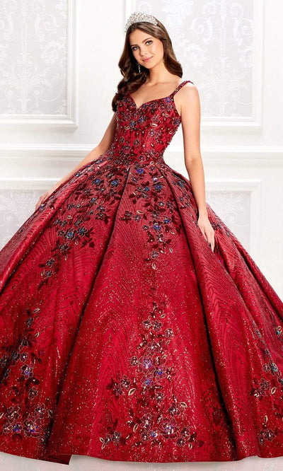 Princesa by Ariana Vara - PR22023 Beaded Sweetheart Gown Quinceanera Dresses 00 / Ruby