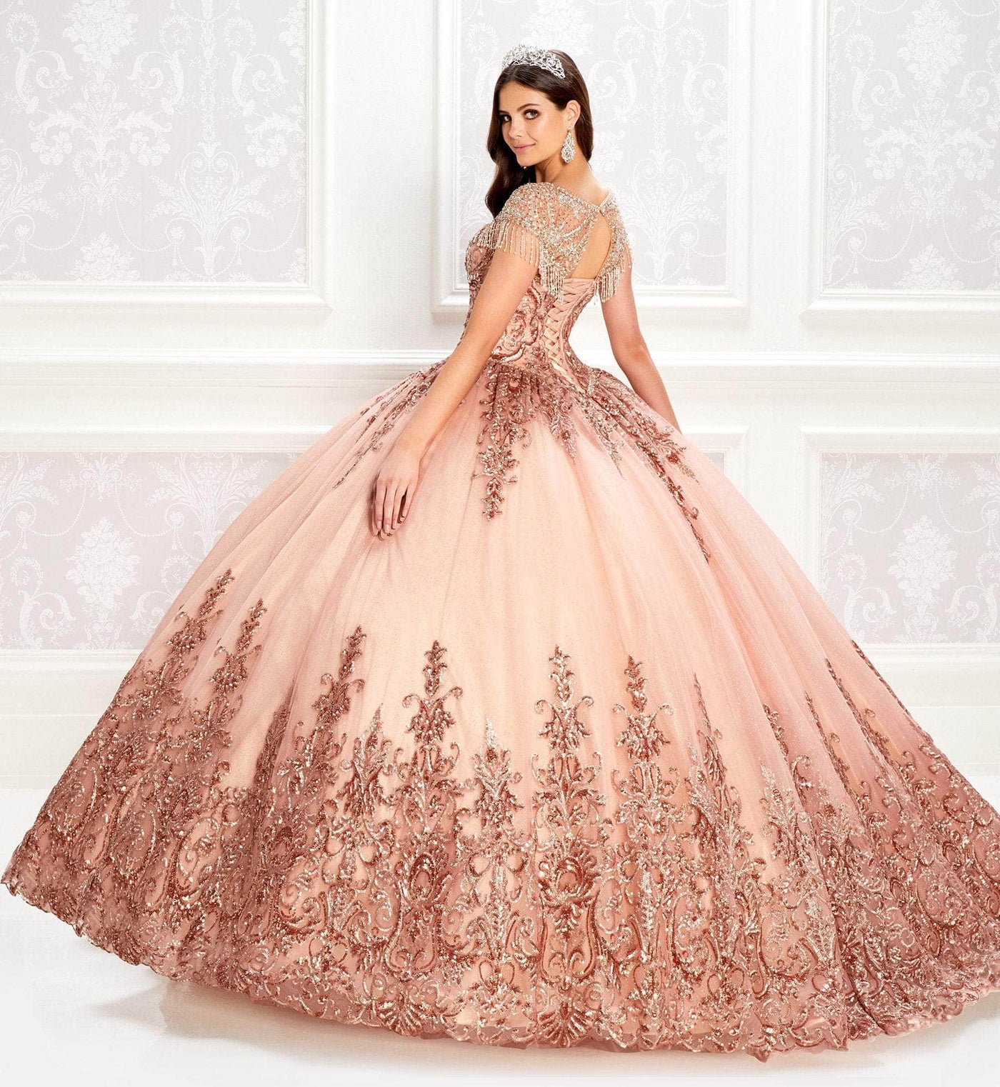 Princesa by Ariana Vara PR22026 - Beaded Jewel Neckline Ballgown Quinceanera Dresses