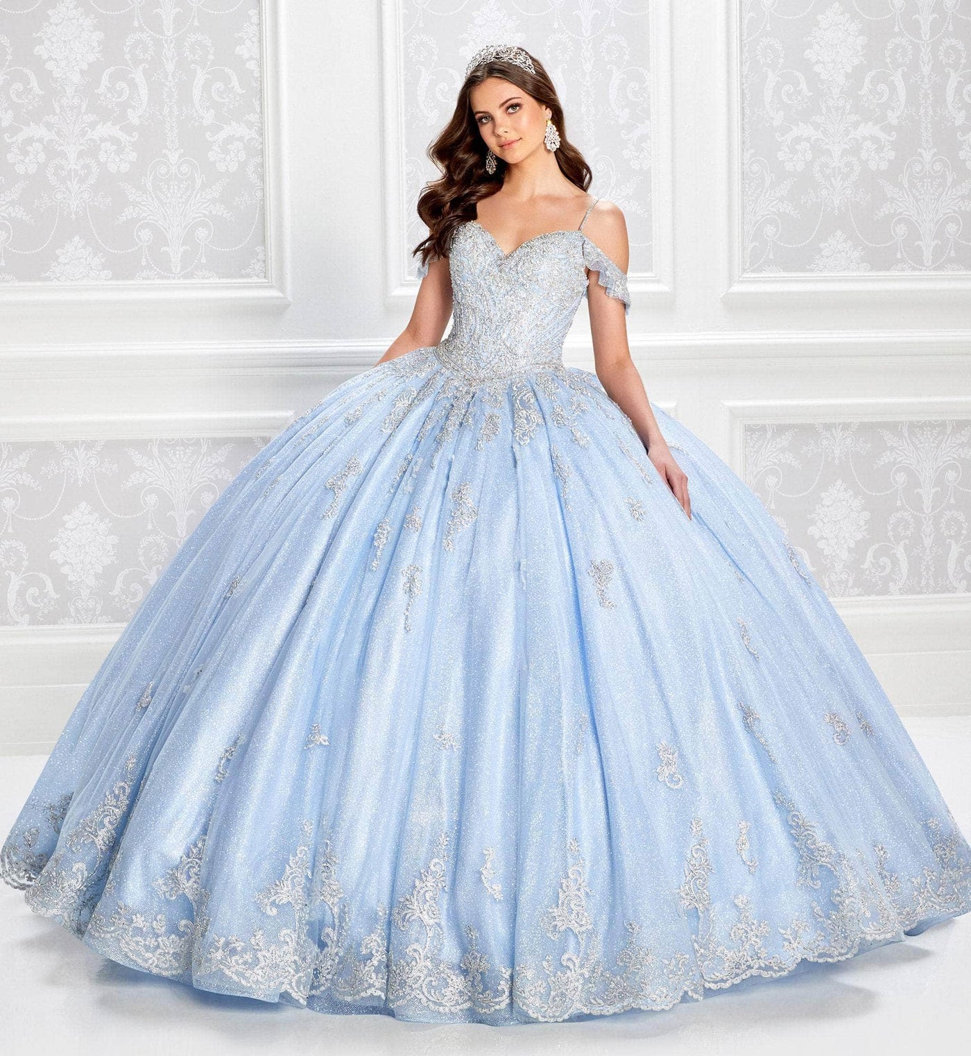 Princesa by Ariana Vara PR22032 - Cold Shoulder V-Neck Ball Gown Quinceanera Dresses