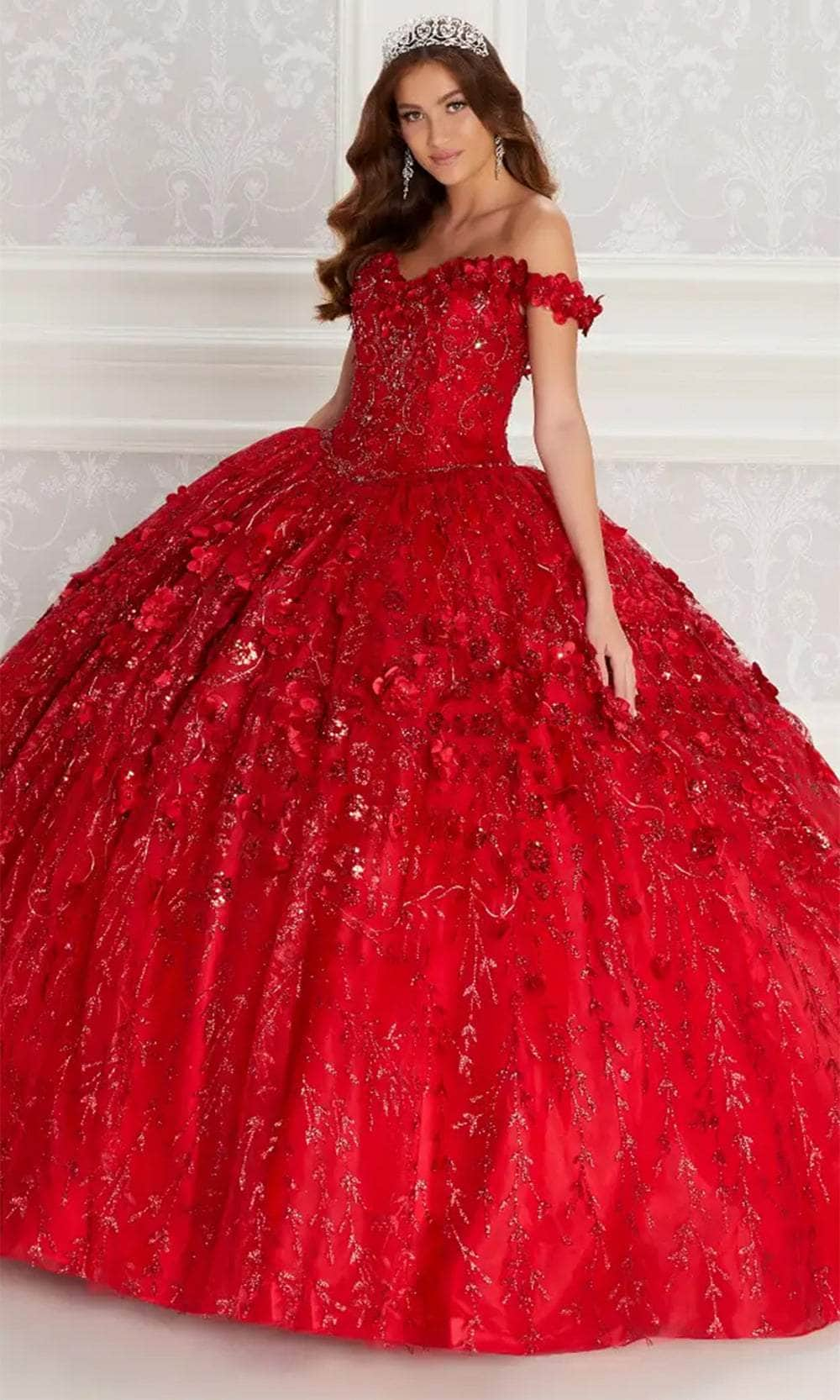 Princesa by Ariana Vara PR22036 - Sweetheart Quinceañera Ball Gown Quinceanera Dresses / 00  Red