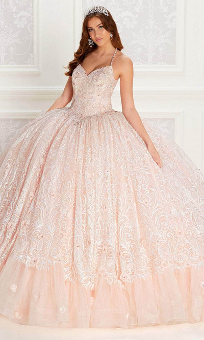 Princesa by Ariana Vara PR22144 - Embroidered Glitter Tulle Quinceañera Ball Gown Quinceanera Dresses / 00  Lt Blush