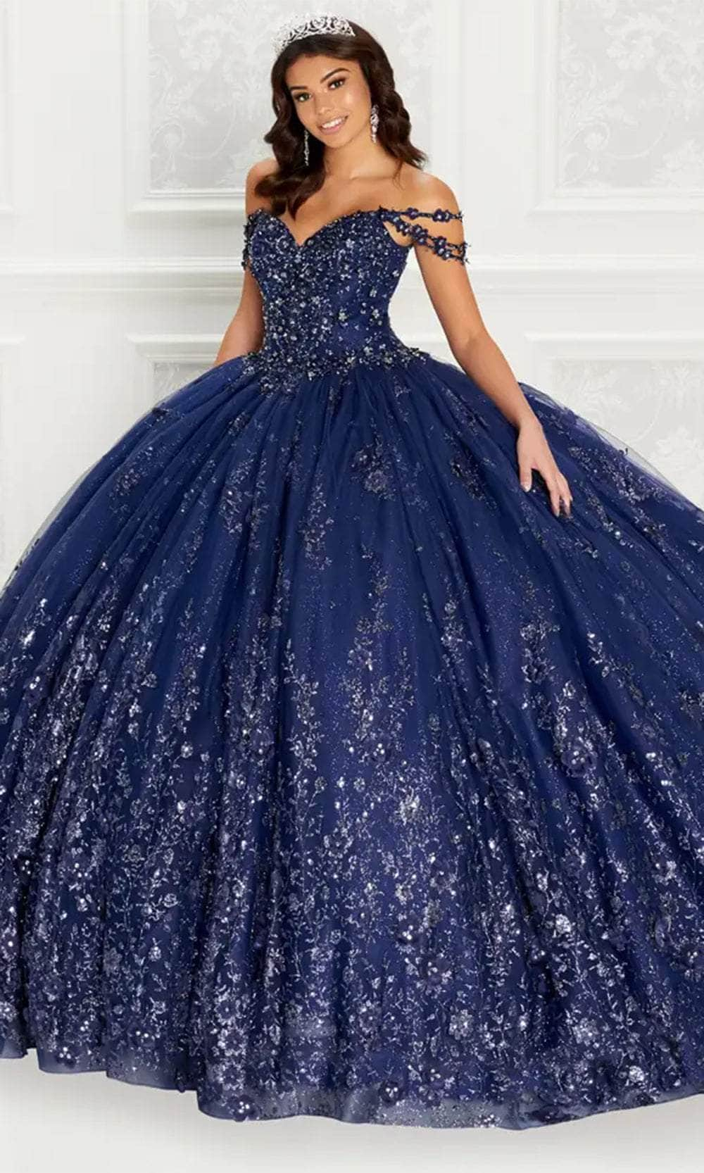 Princesa by Ariana Vara PR22145 - Sweetheart Neckline Quinceañera Gown Quinceanera Dresses / 00  Navy