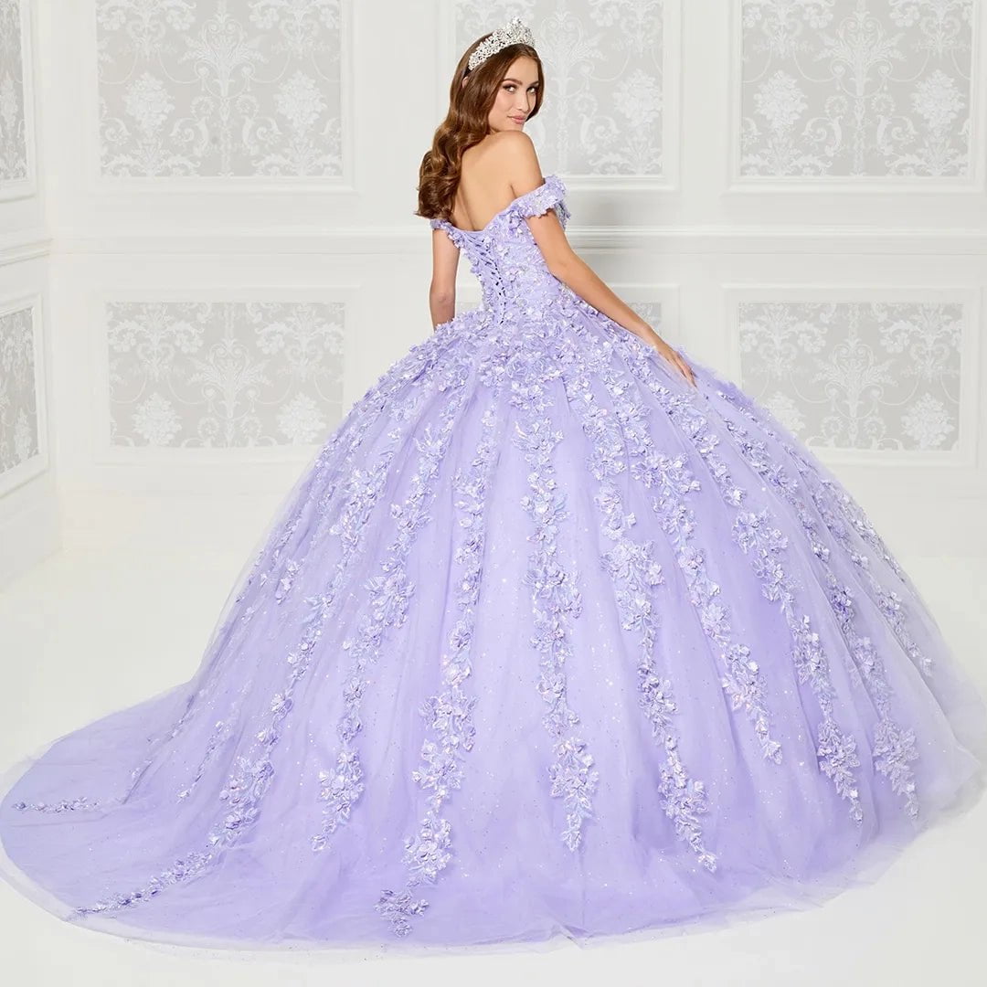 Princesa by Ariana Vara PR30120 - Off Shoulder Floral Tulle Ballgown Special Occasion Dress