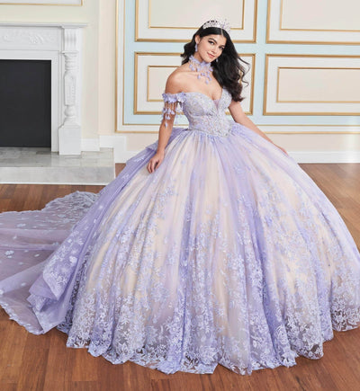 Princesa by Ariana Vara PR30172 - Off-Shoulder Floral Embellished Ball Gown Quinceanera Dresses