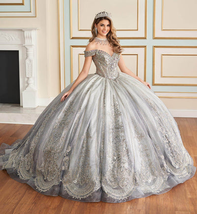 Princesa by Ariana Vara PR30173 - Glitter Tulle with Cathedral Train Quinceañera Gown Quinceanera Dresses