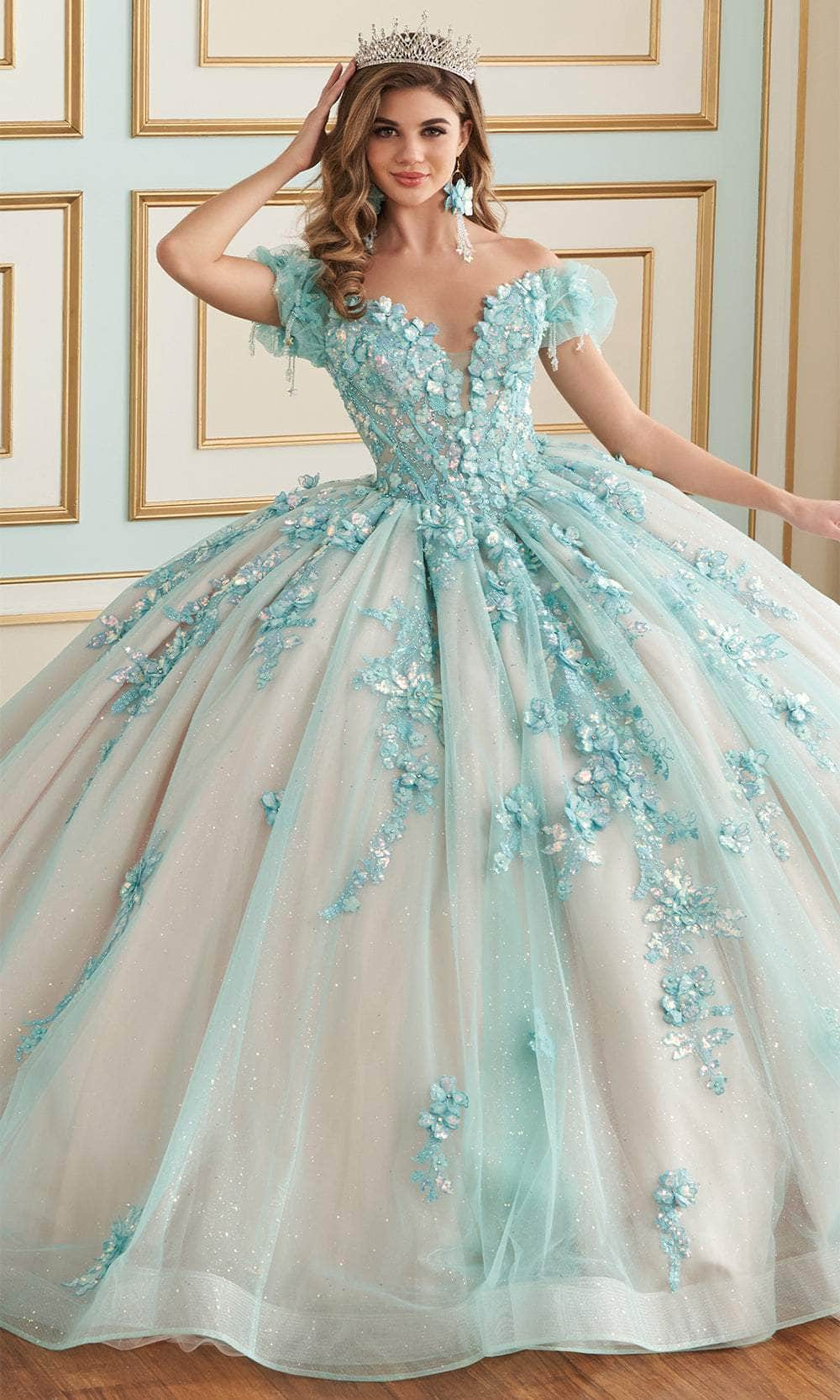 Princesa by Ariana Vara PR30174 - Floral Quinceañera Ball Gown Quinceanera Dresses / 00  Seamiest