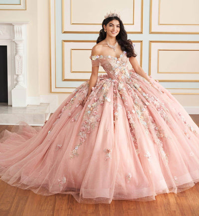 Princesa by Ariana Vara PR30175 - Floral Embellished Sweetheart Neck Ball Gown Quinceanera Dresses / 00  Garden Rose