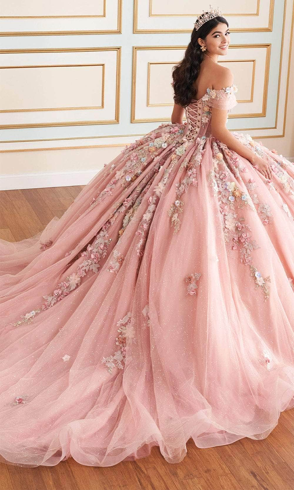 Princesa by Ariana Vara PR30175 - Floral Embellished Sweetheart Neck Ball Gown Quinceanera Dresses