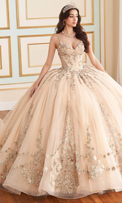 Princesa by Ariana Vara PR30182 - Sweetheart Rhinestone Embellished Ball Gown Quinceanera Dresses / 00  Champagne/Rose Gold