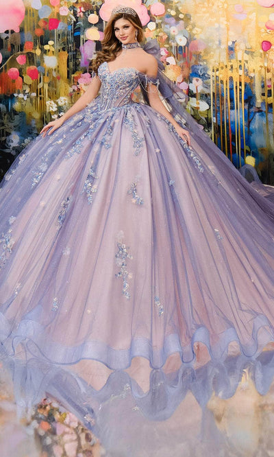 Princesa by Ariana Vara PR30194 - 3D Floral Appliqued Quinceanera Gown Quinceanera Dresses