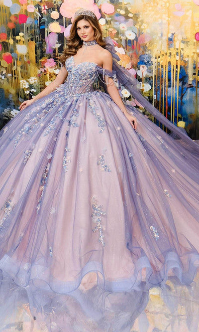 Princesa by Ariana Vara PR30194 - 3D Floral Appliqued Quinceanera Gown Quinceanera Dresses