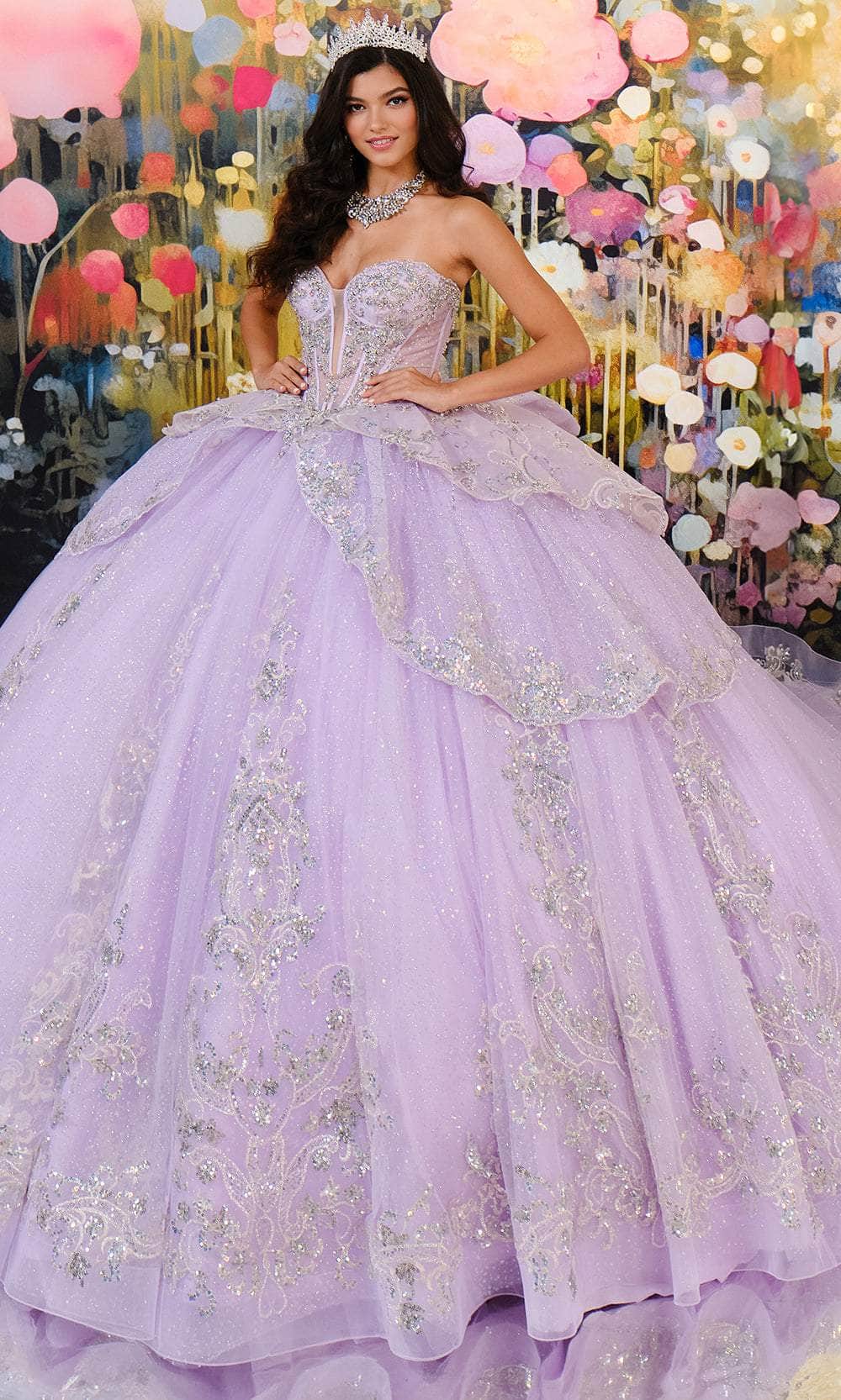 Princesa by Ariana Vara PR30196 - Glitter Tulle Tiered Ballgown Quinceanera Dresses