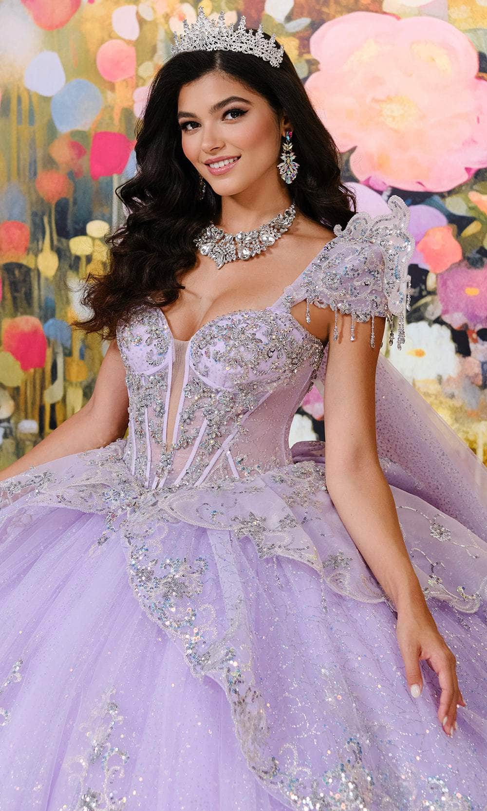 Princesa by Ariana Vara PR30196 - Glitter Tulle Tiered Ballgown Quinceanera Dresses