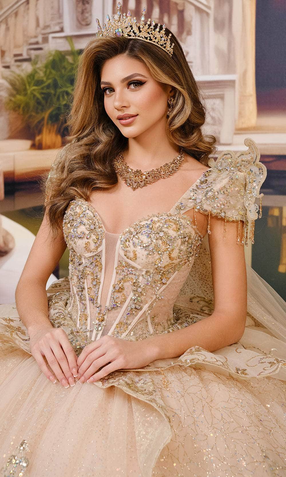 Princesa by Ariana Vara PR30196 - Glitter Tulle Tiered Ballgown Quinceanera Dresses