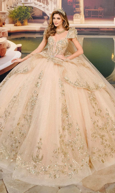Princesa by Ariana Vara PR30196 - Glitter Tulle Tiered Ballgown Quinceanera Dresses