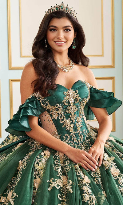 Princesa by Ariana Vara PR30197 - Puff Sleeve Sweetheart Corset Ballgown Quinceanera Dresses