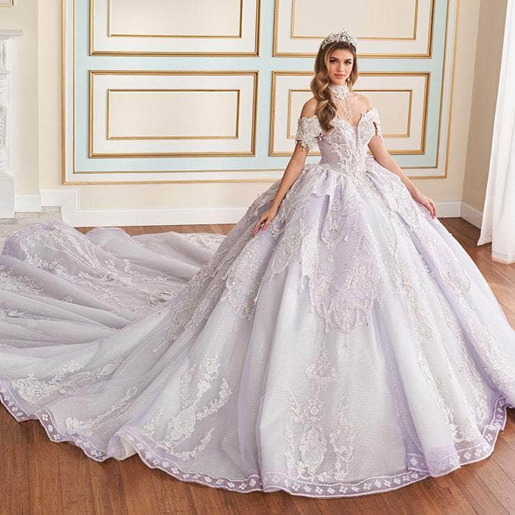 Princesa by Ariana Vara PR70101 - Off-Shoulder Glitter Tulle Ball Gown Quinceanera Dresses