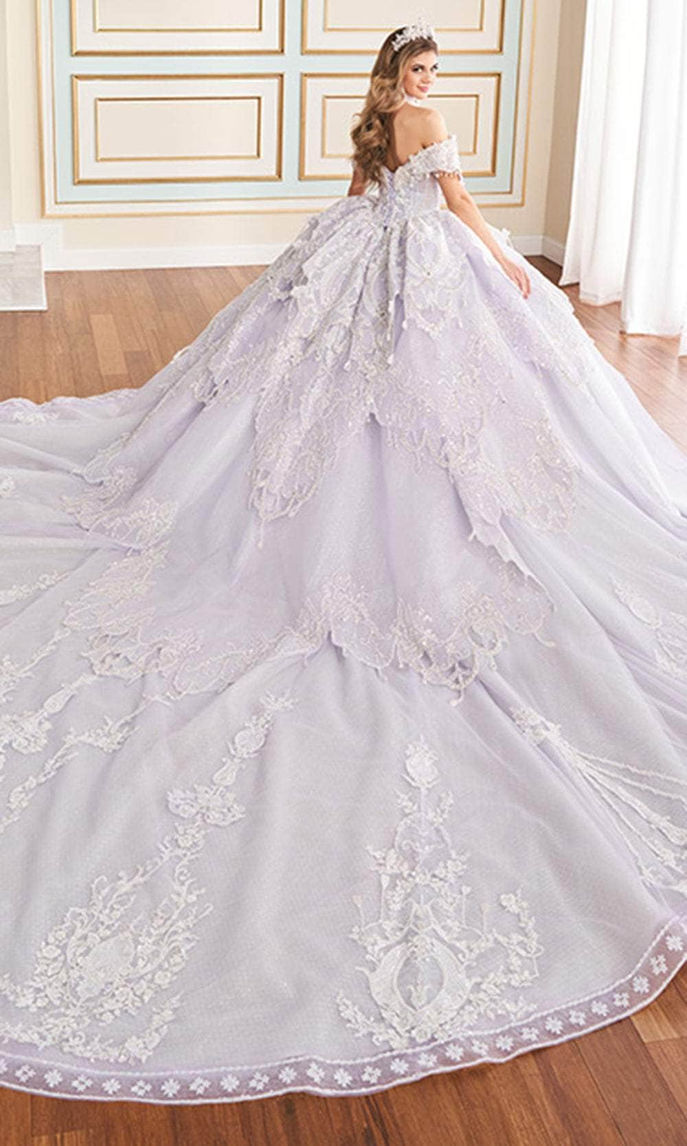 Princesa by Ariana Vara PR70101 - Off-Shoulder Glitter Tulle Ball Gown Quinceanera Dresses