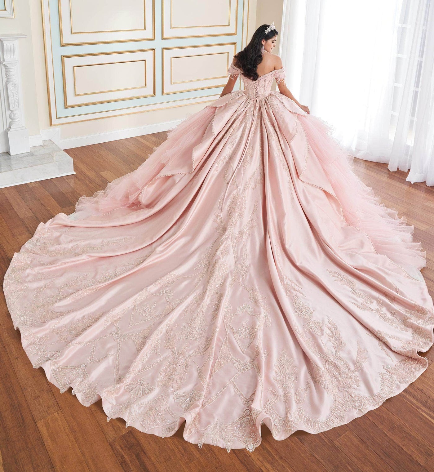 Princesa by Ariana Vara PR70102 - Stone Accented Off-Shoulder Ball Gown Quinceanera Dresses