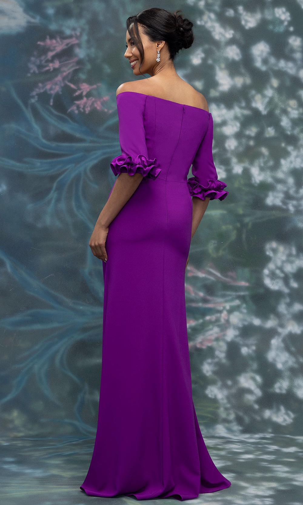 MGNY By Mori Lee 2070026 - Off Shoulder V-Neck Formal Gown Mother of the Bride Dresses in Amethyst