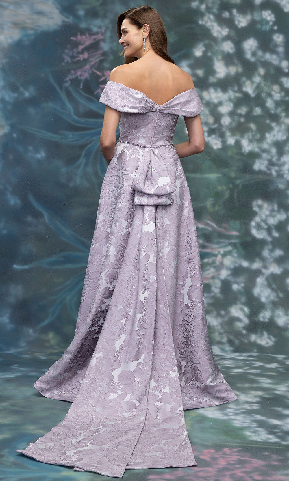 MGNY By Mori Lee 2070029 - Straight Neckline Floral Brocade Formal Gown Mother of the Bride Dresses in Wisteria