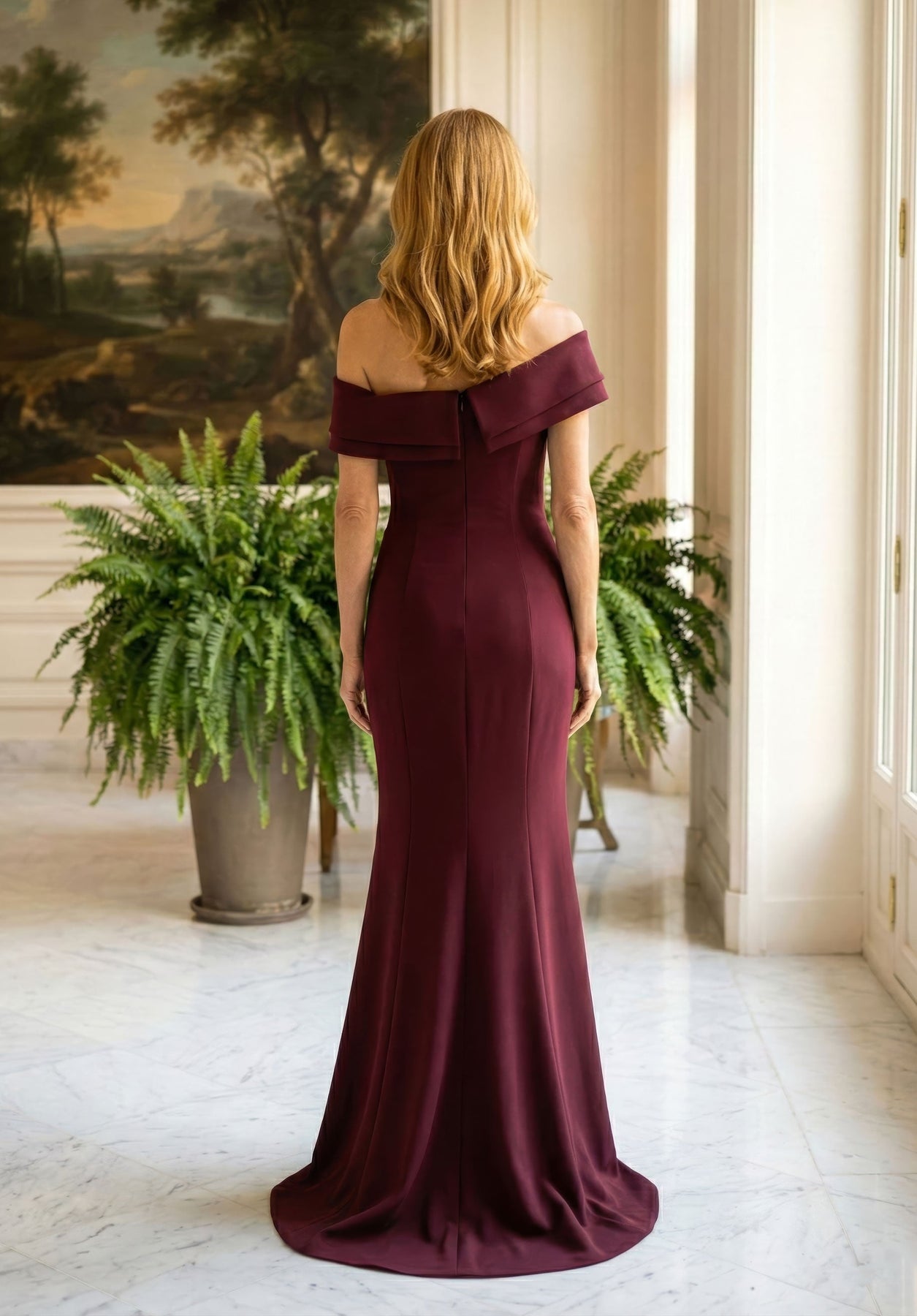 MGNY By Mori Lee 2070039 - Floral Beaded Asymmetrical Neck Evening Gown