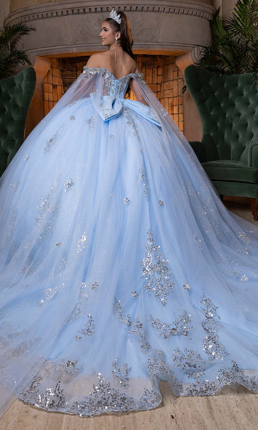 Vizcaya by Mori Lee 4080004 - Shimmering Applique Sweetheart Ballgown Quinceanera Dresses in Light Blue Silver