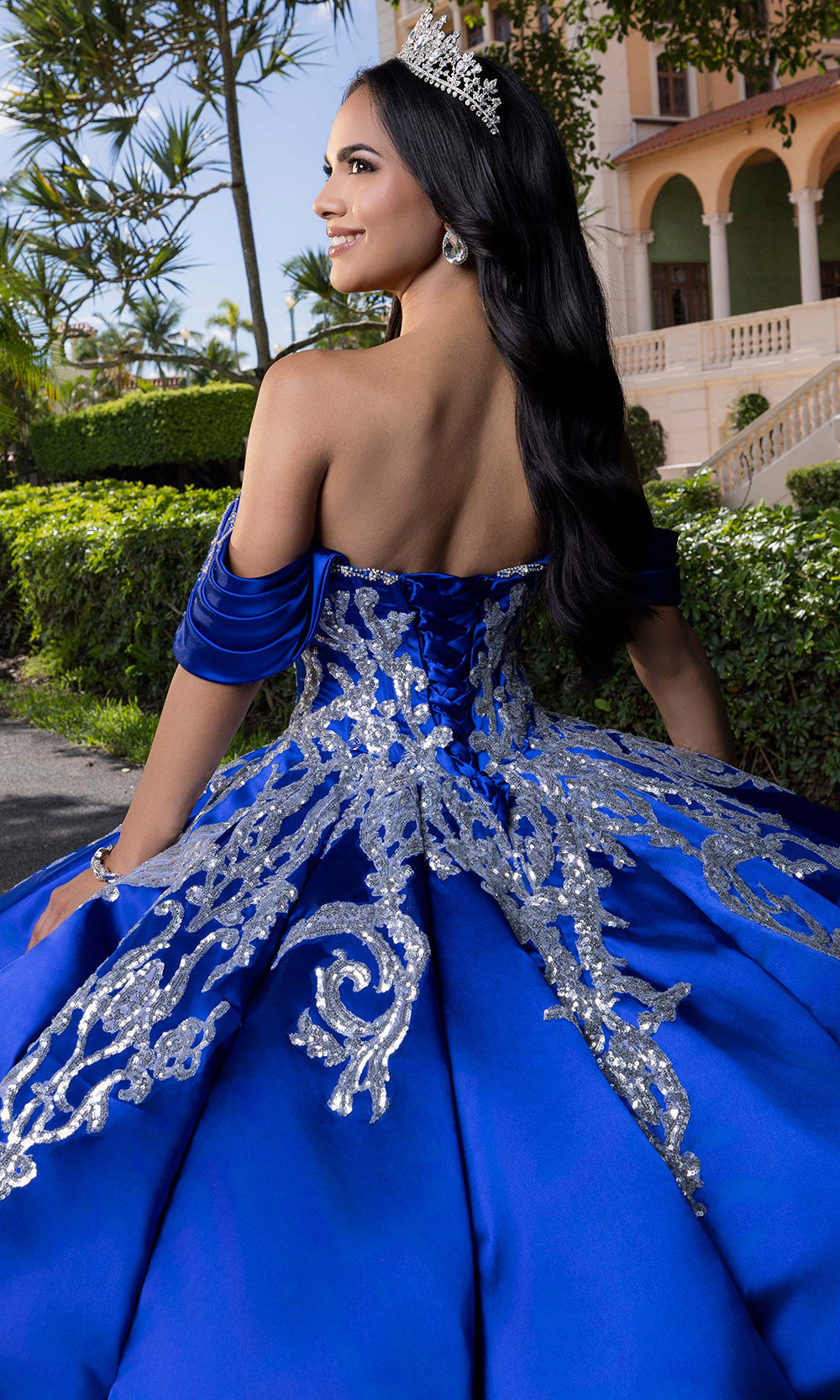 Vizcaya by Mori Lee 4080009 - Sparkle Sweetheart Quinceanera Satin Gown Quinceanera Dresses in Royal Silver
