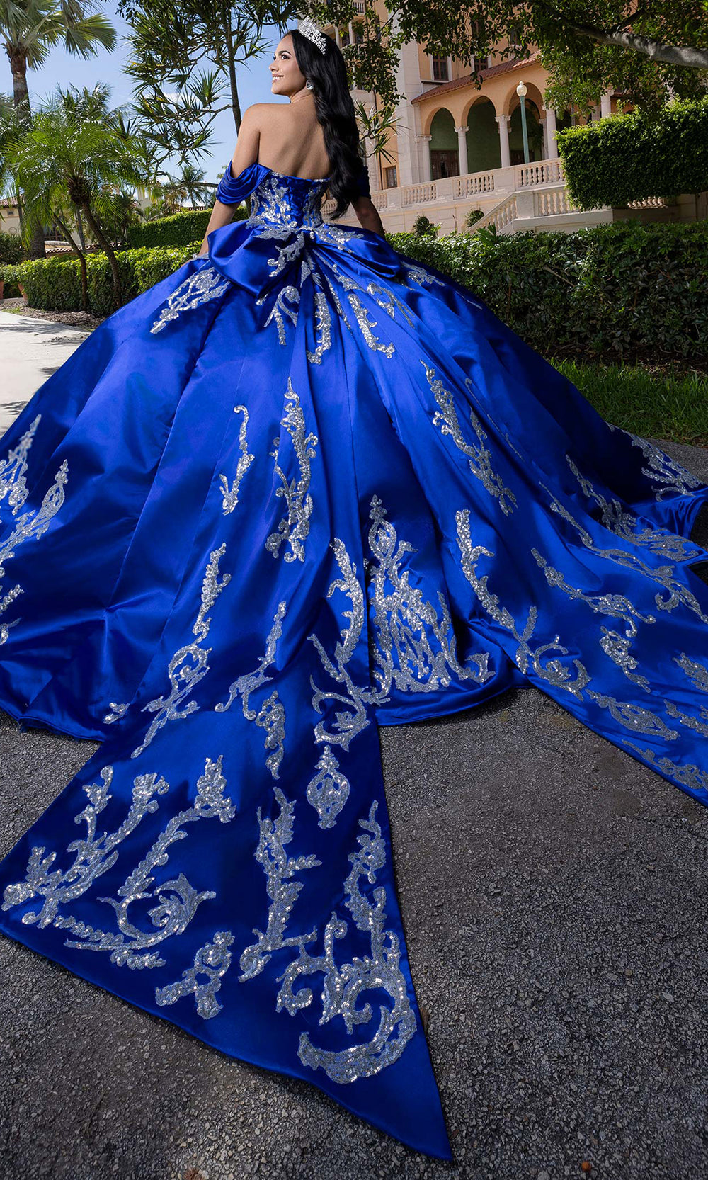 Vizcaya by Mori Lee 4080009 - Sparkle Sweetheart Quinceanera Satin Gown Quinceanera Dresses in Royal Silver