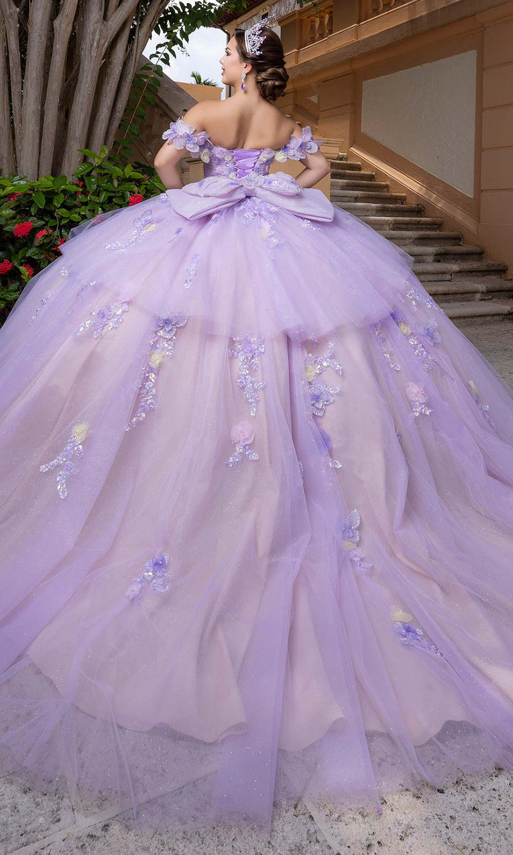 Vizcaya by Mori Lee 4080017 - Sweetheart Neck Butterfly Accent Ballgown Quinceanera Dresses in Purple Nude