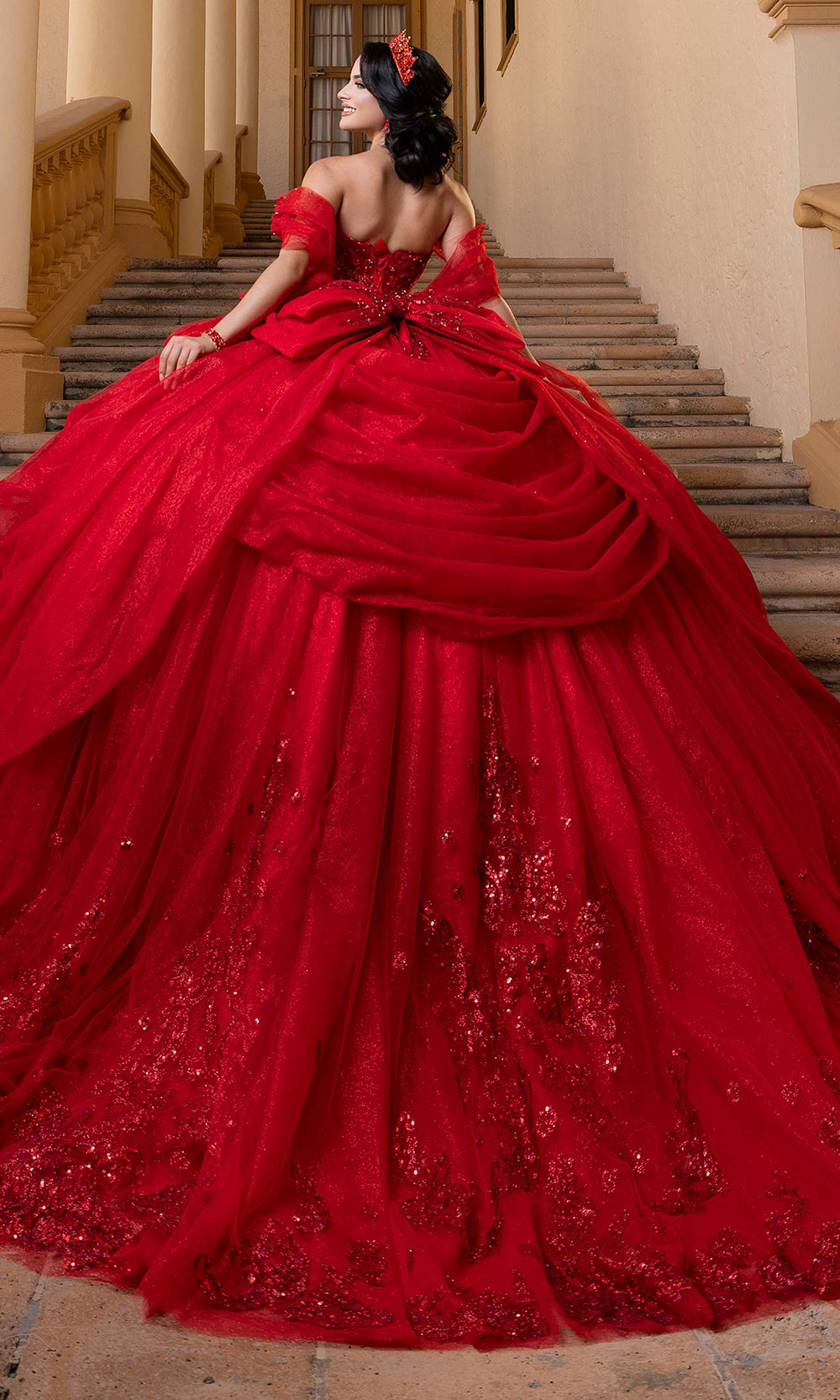 Vizcaya by Mori Lee 4080019 - Sweetheart Neck Embroidered Quince Gown Quinceanera Dresses in Scarlet