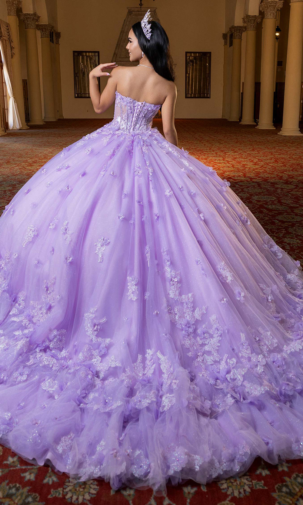 Vizcaya by Mori Lee 4080024 - Sweetheart Mini Dress with Ballgown Overskirt Quinceanera Dresses in Lilac