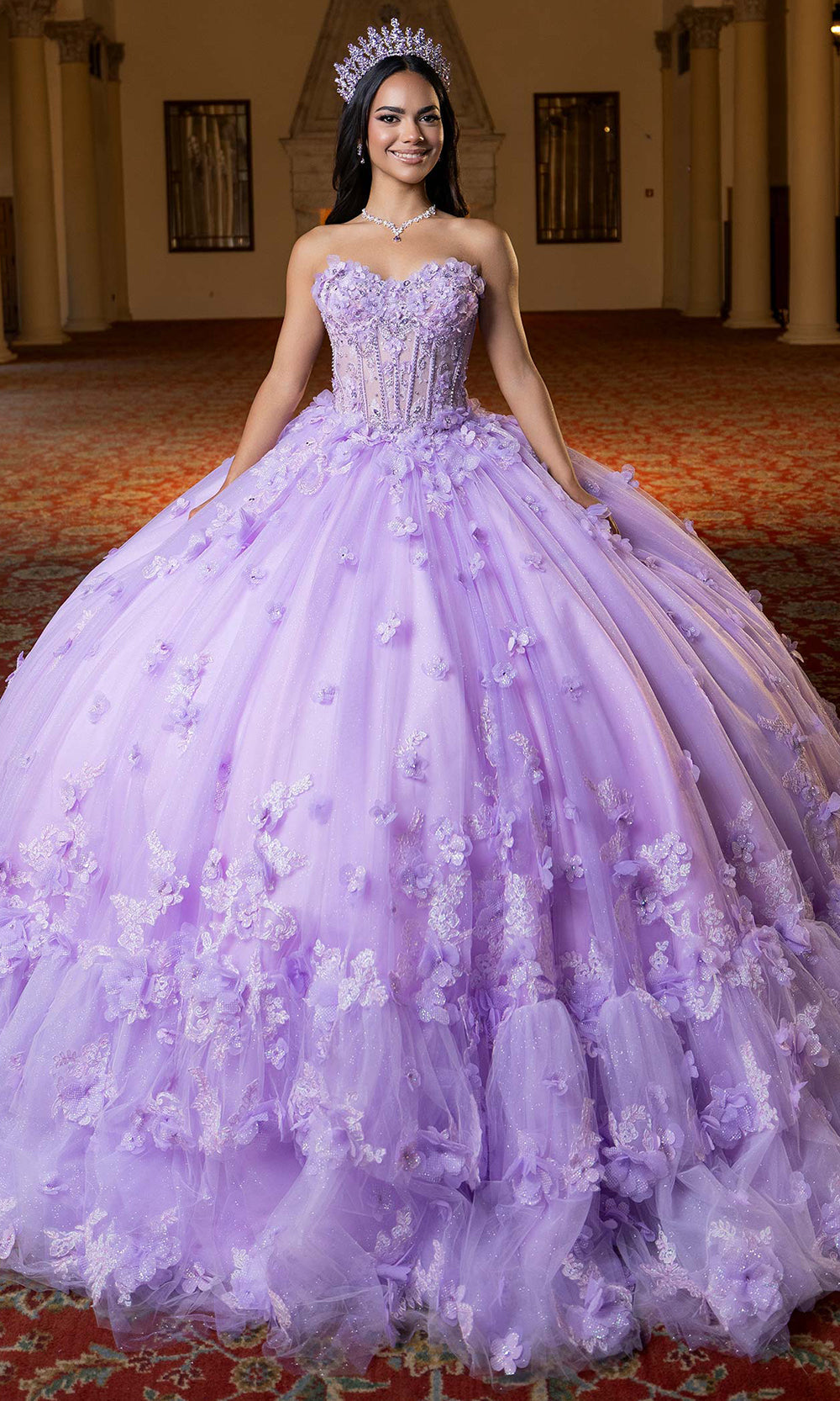 Vizcaya by Mori Lee 4080024 - Sweetheart Mini Dress with Ballgown Overskirt Quinceanera Dresses in Lilac