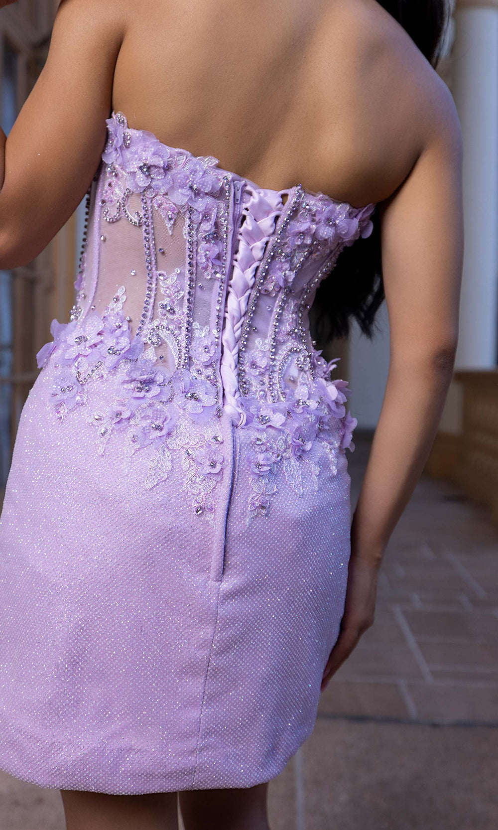 Vizcaya by Mori Lee 4080024 - Sweetheart Mini Dress with Ballgown Overskirt Quinceanera Dresses in Lilac