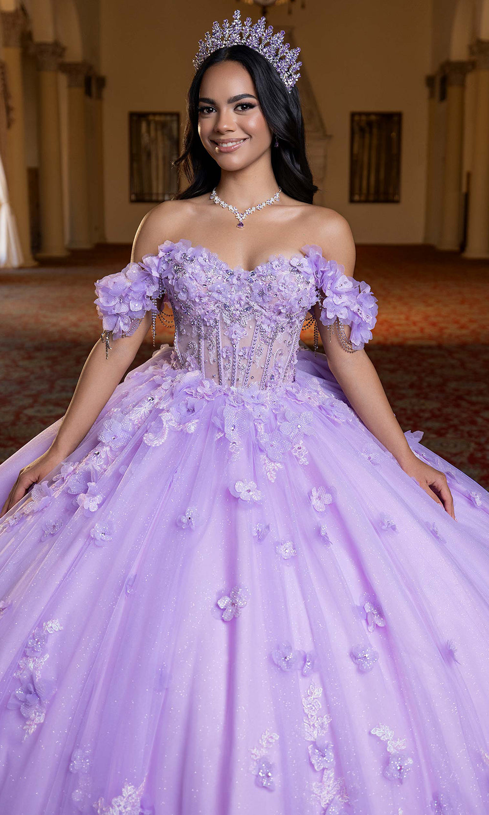 Vizcaya by Mori Lee 4080024 - Sweetheart Mini Dress with Ballgown Overskirt Quinceanera Dresses in Lilac