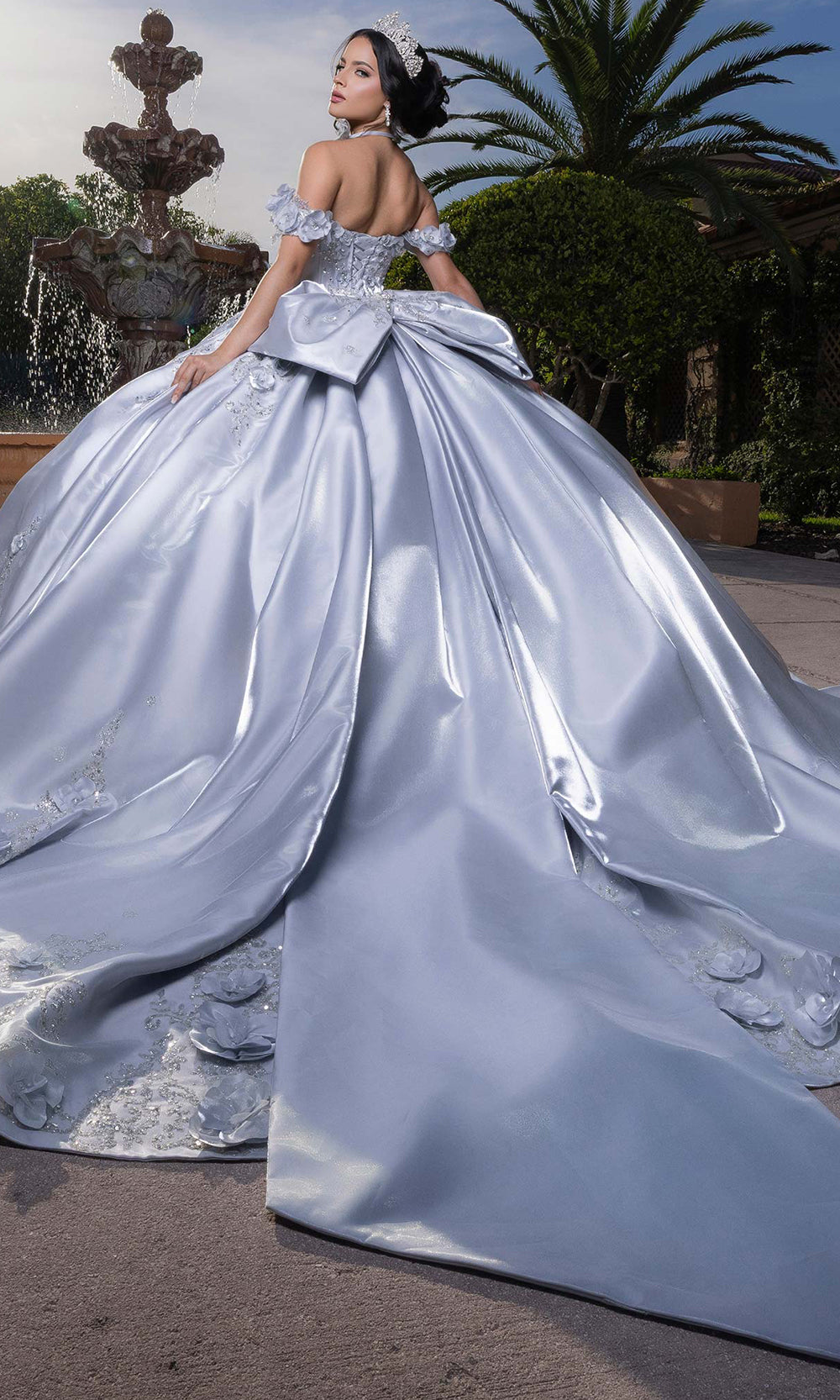 Vizcaya by Mori Lee 4080033 - Sweetheart Floral Embellished Ballgown Quinceanera Dresses in Silver