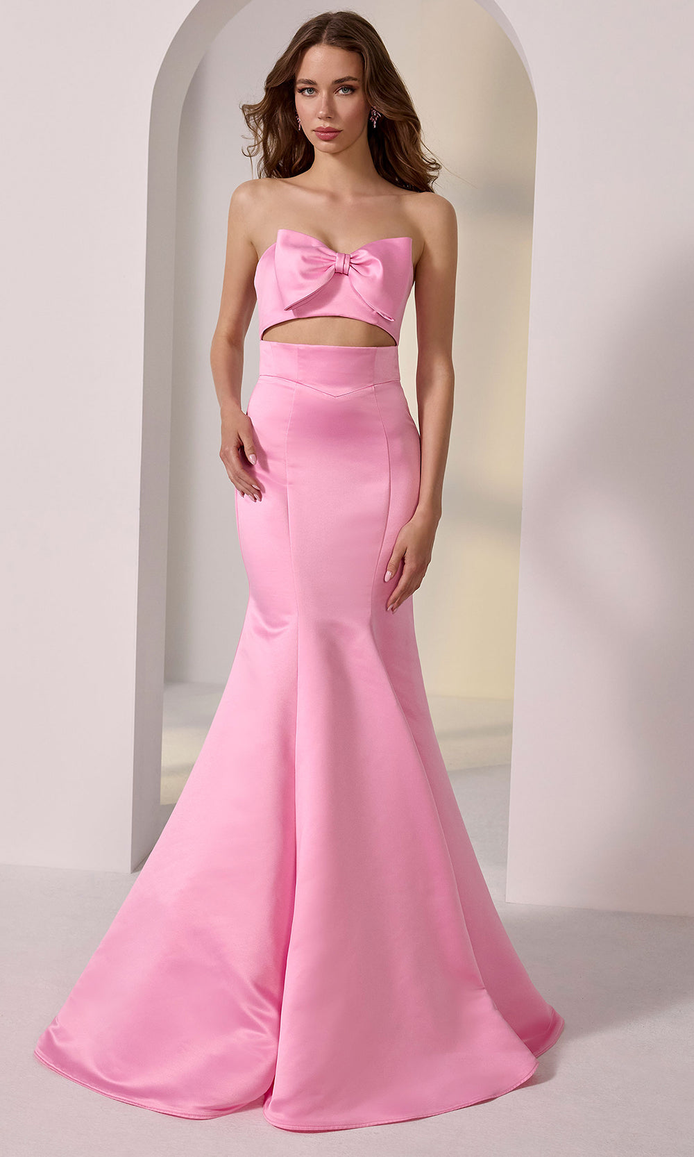 Mori Lee 49210 - Cutout Midriff Strapless Mermaid Gown Prom Dresses in Pink