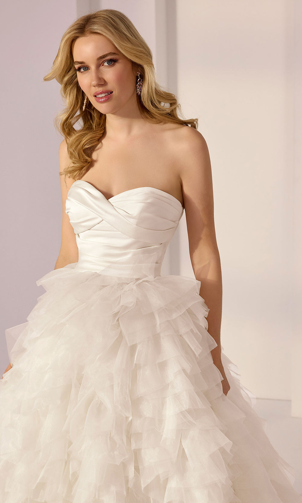 Mori Lee 49220 - Draped Satin Strapless Ruffle Gown Prom Dresses in Ivory