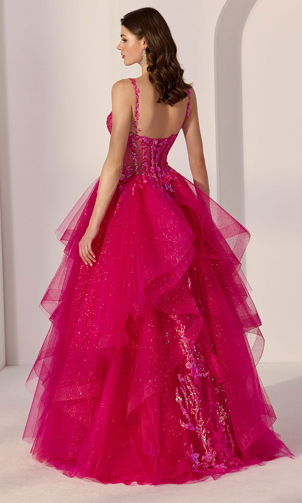 Mori Lee 49278 - Sparkling Sleeveless Prom Ballgown Prom Dresses in Fuchsia
