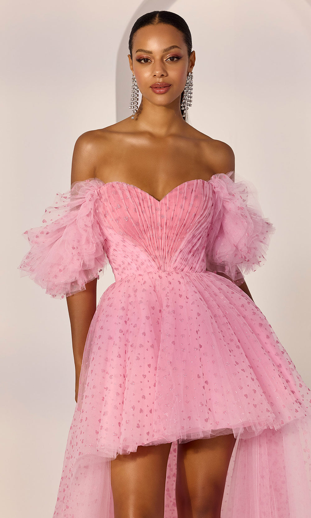 Mori Lee 49280 - Heart Print Ruched Sweetheart Prom Dress Prom Dresses in Pink