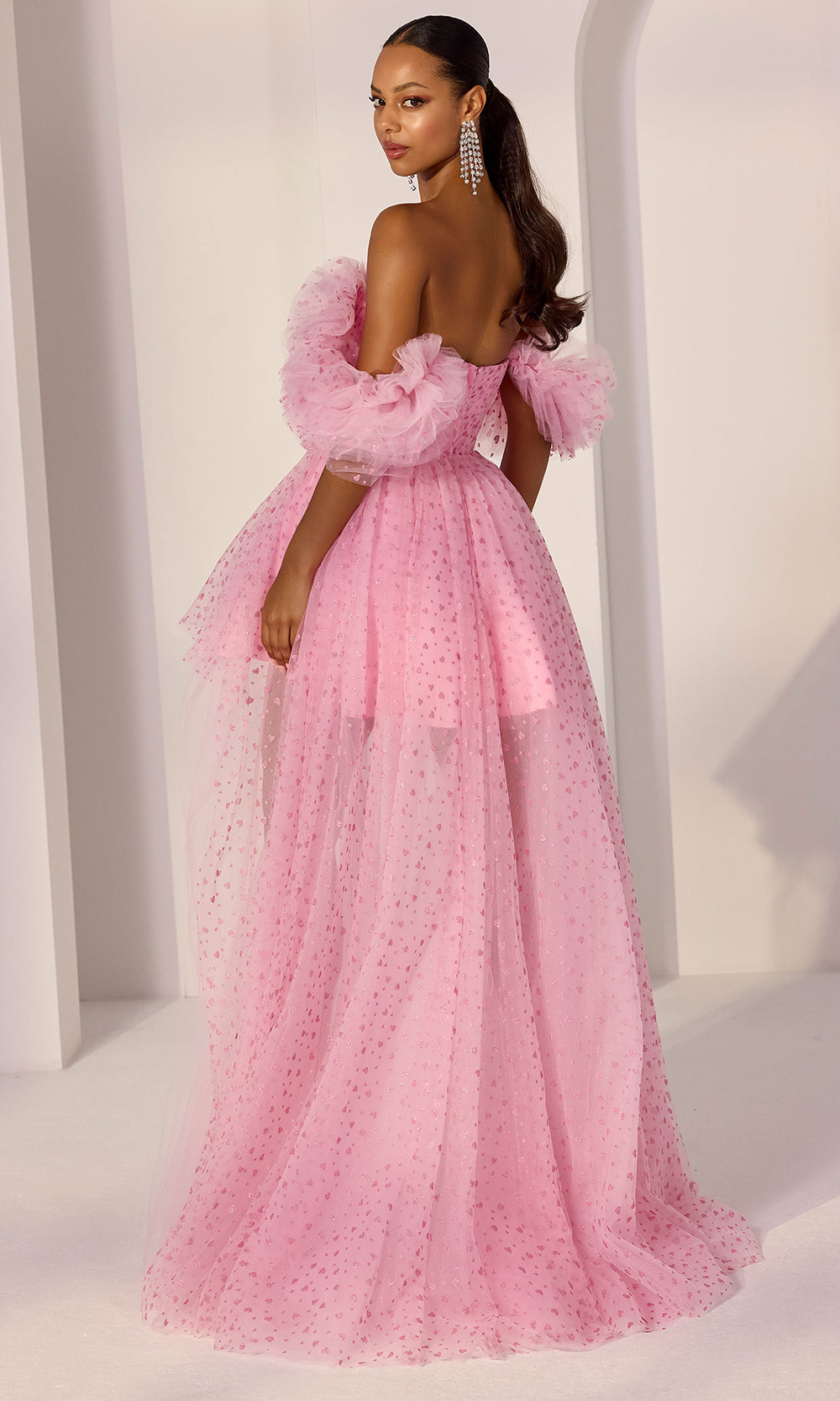 Mori Lee 49280 - Heart Print Ruched Sweetheart Prom Dress Prom Dresses in Pink