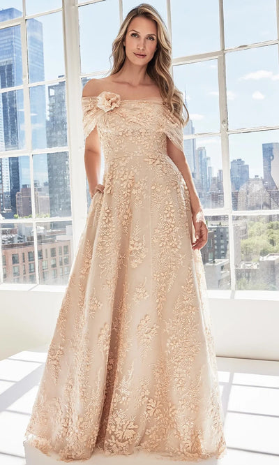 MGNY By Mori Lee 73101 - Floral Applique A-Line Gown with Shawl Mother of the Bride Dresses